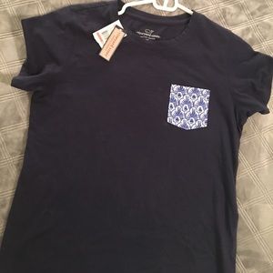 NWT Navy Vineyard Vines Pocket Tee
