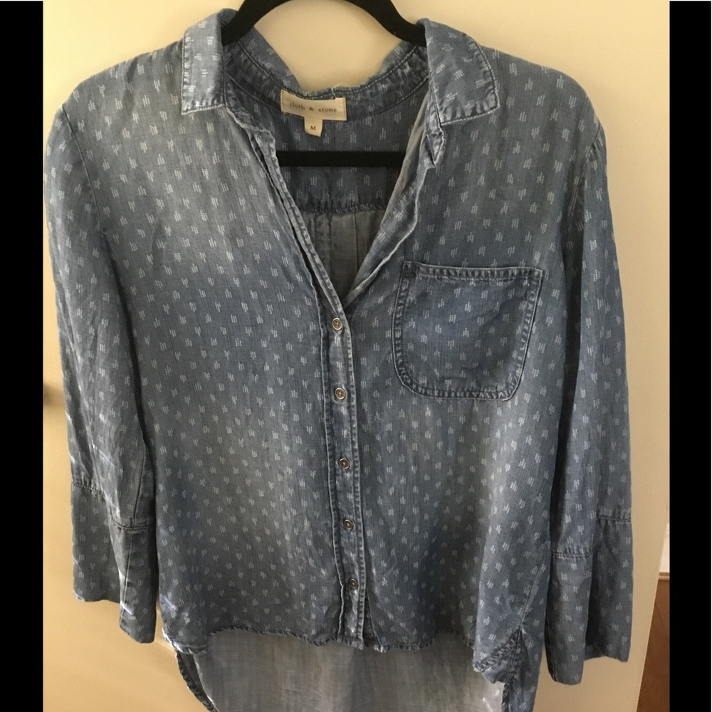 Denim Printed Button Down - image 1