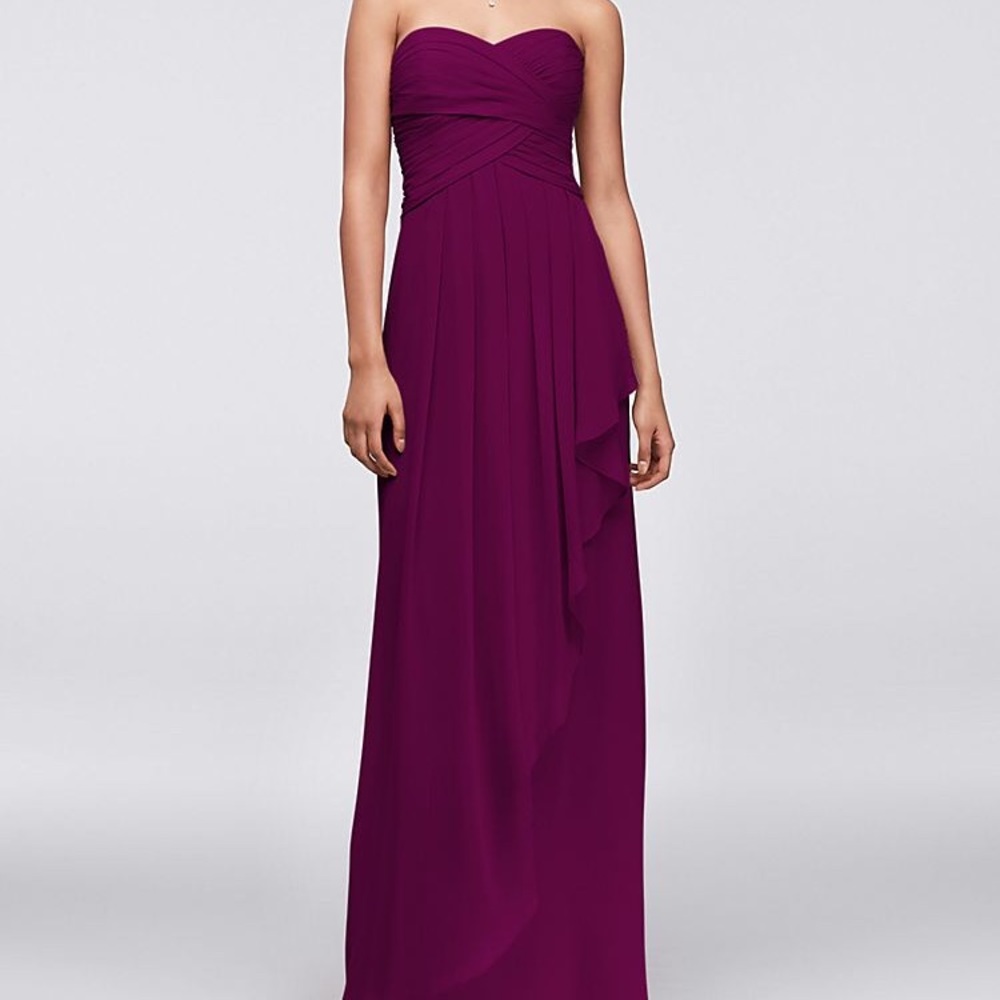 Strapless Crinkle Chiffon Dress