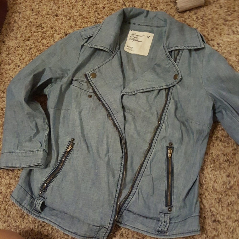 Cute denim moto jacket