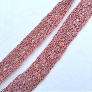bebe Accessories - Bebe pink crochet thin scarf bebe Accessories - Bebe pink crochet thin scarf
