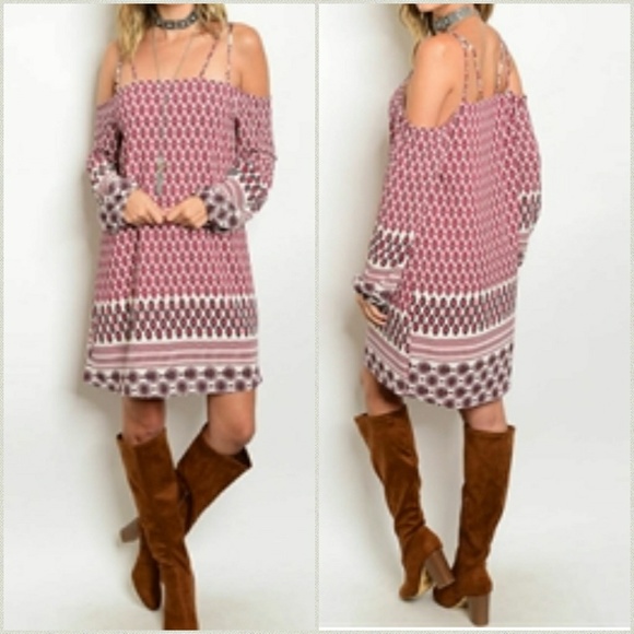 MAUVE PRINTED BOHO DRESS/TUNIC - Picture 2 of 2