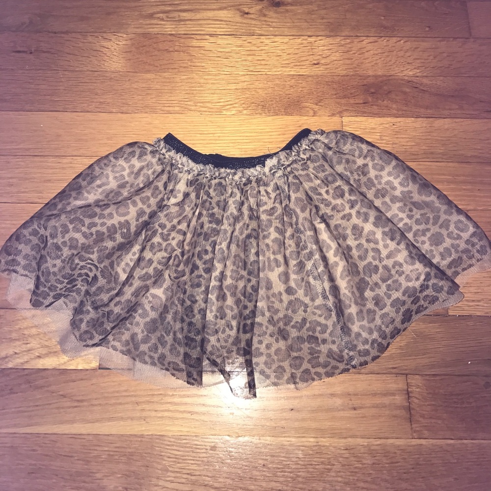 Girls Leopard Print Tulle Skirt