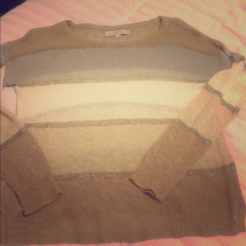 NWOT Loft Med Petite Mesh Light sweater!