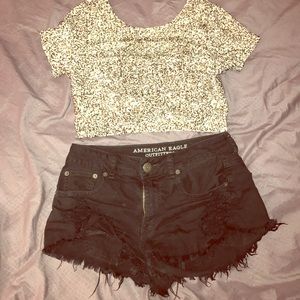 Billabong gold sparkle crop top