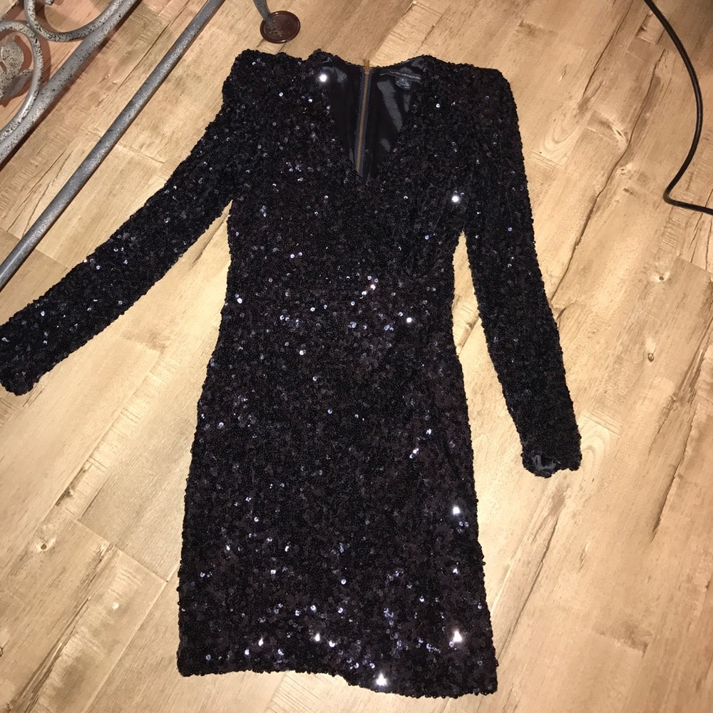 Dress with sequins black navy