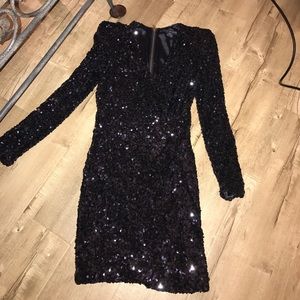 Dress with sequins black navy