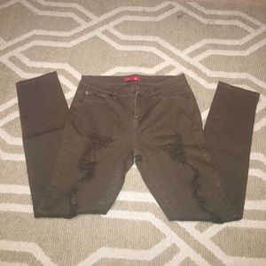 Forever 21 distressed army green jeans