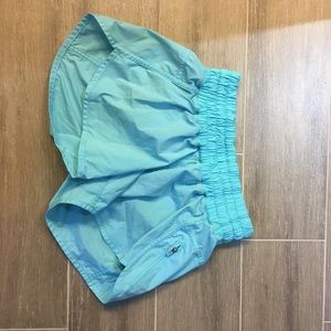 Lululemon. Baby Blue Track Attack Shorts. Size 6