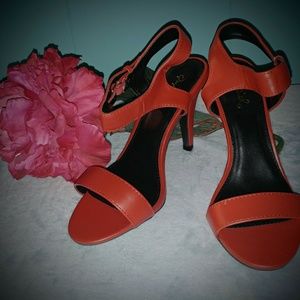 Qupid Red Faux Leather Heels