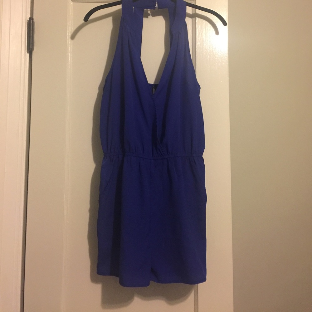 Blue Sparkle & Fade Romper w/ pockets