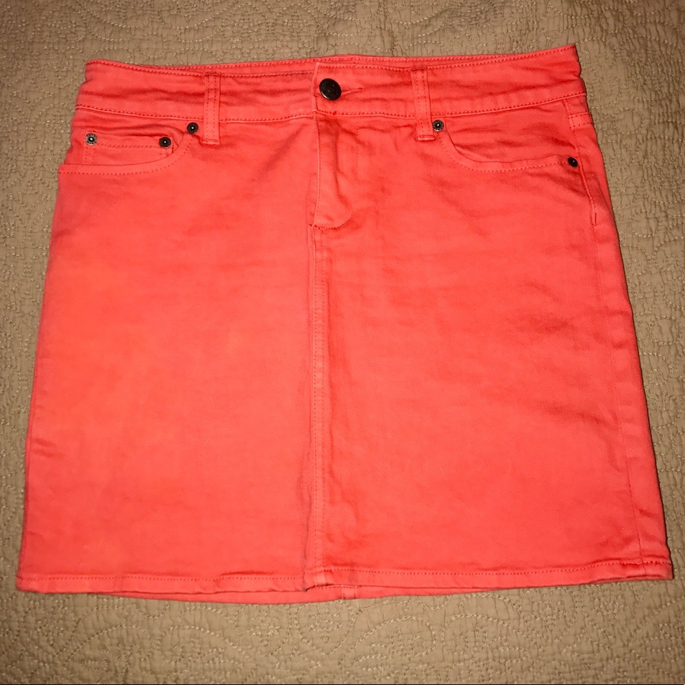 J. Crew orange jean skirt