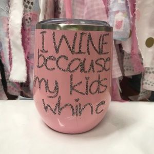 Insulated wine shaped metal tumblers