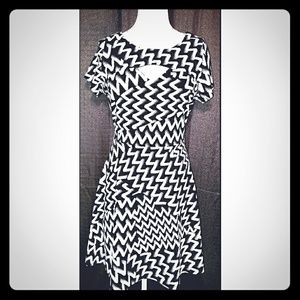 Chevron Print Skater Dress