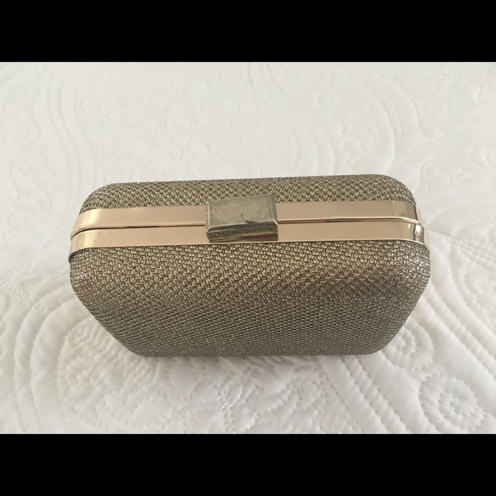 Gold shimmer mini clutch