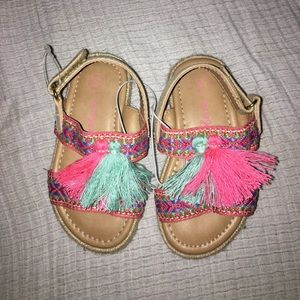 NWOT Cat&Jack tassel sandals girls 5c