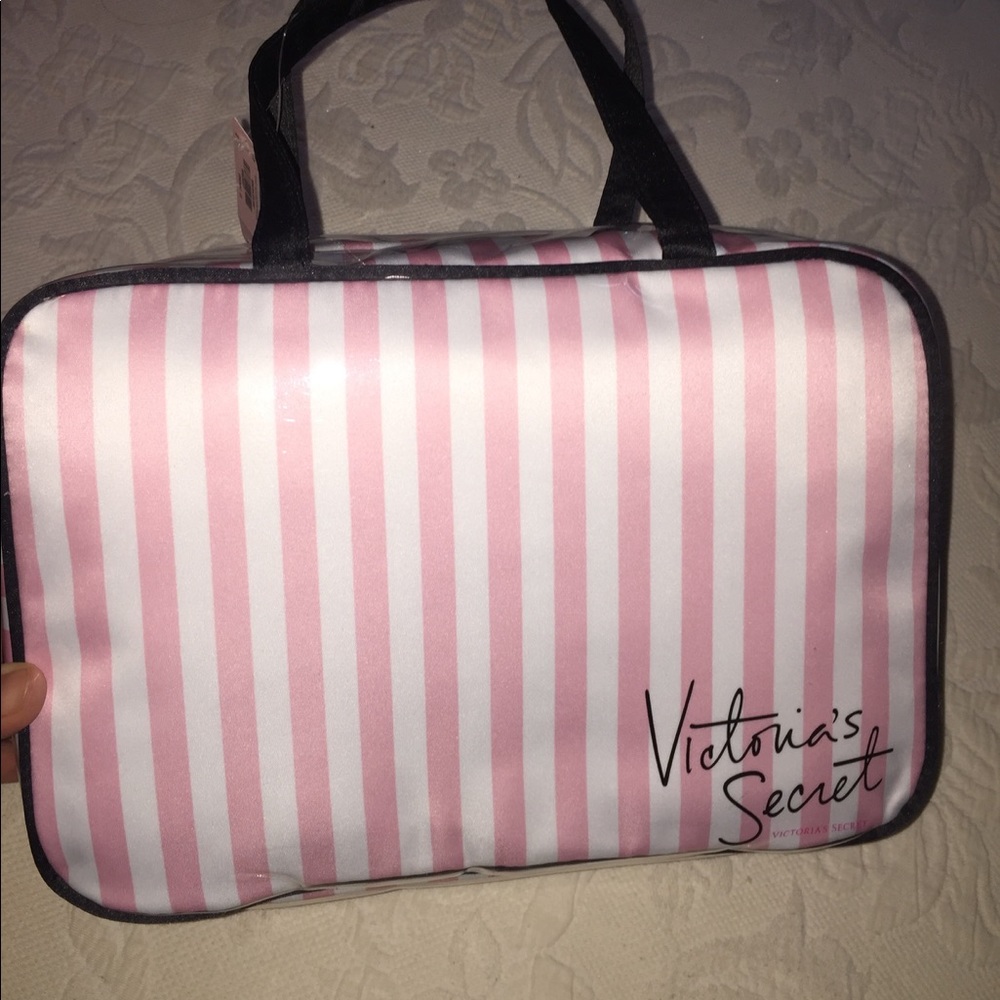 Pink &White Victoria's Secret Makeup Bag