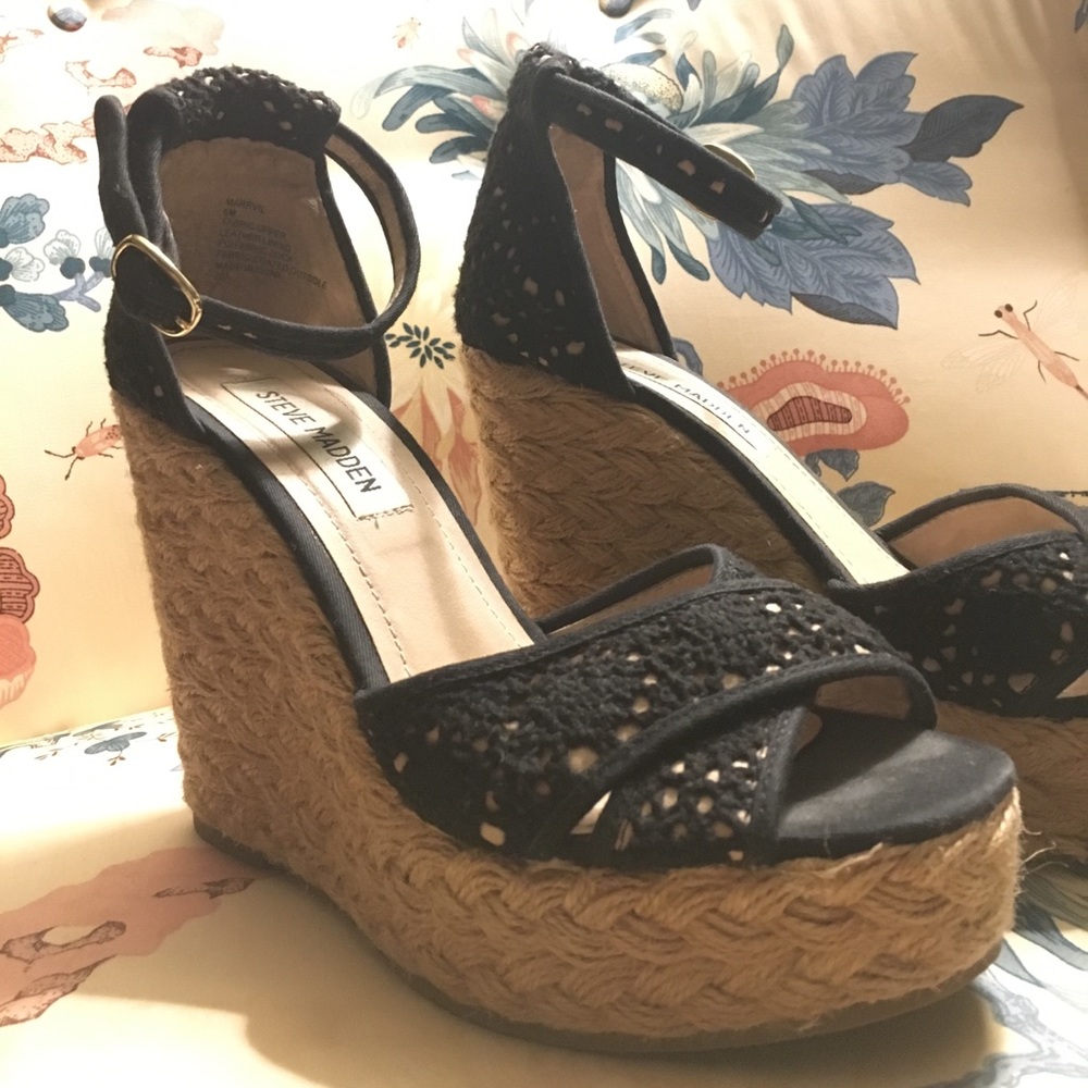 Espadrille lace wedges