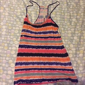Tye dye racerback tank top spaghetti straps