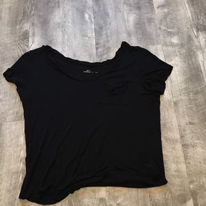 baggy, plain black tee