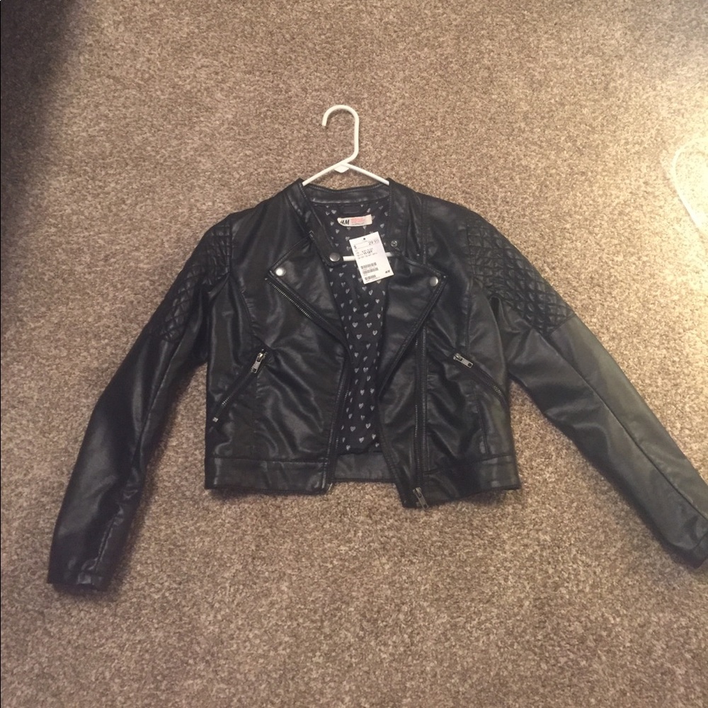 SALE 1 HOUR 💥 Black Leather Jacket ; Never Worn