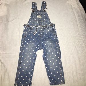 EUC Oshkosh polka dot overalls size 18m