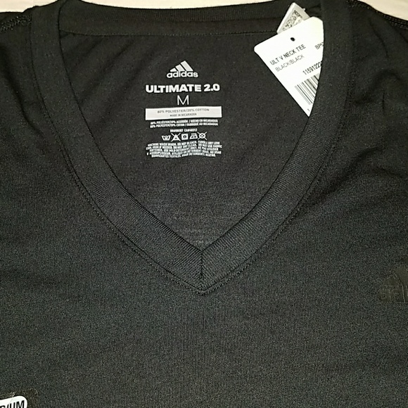 NEW Woman's Adidas black V neck tee - Picture 2 of 3