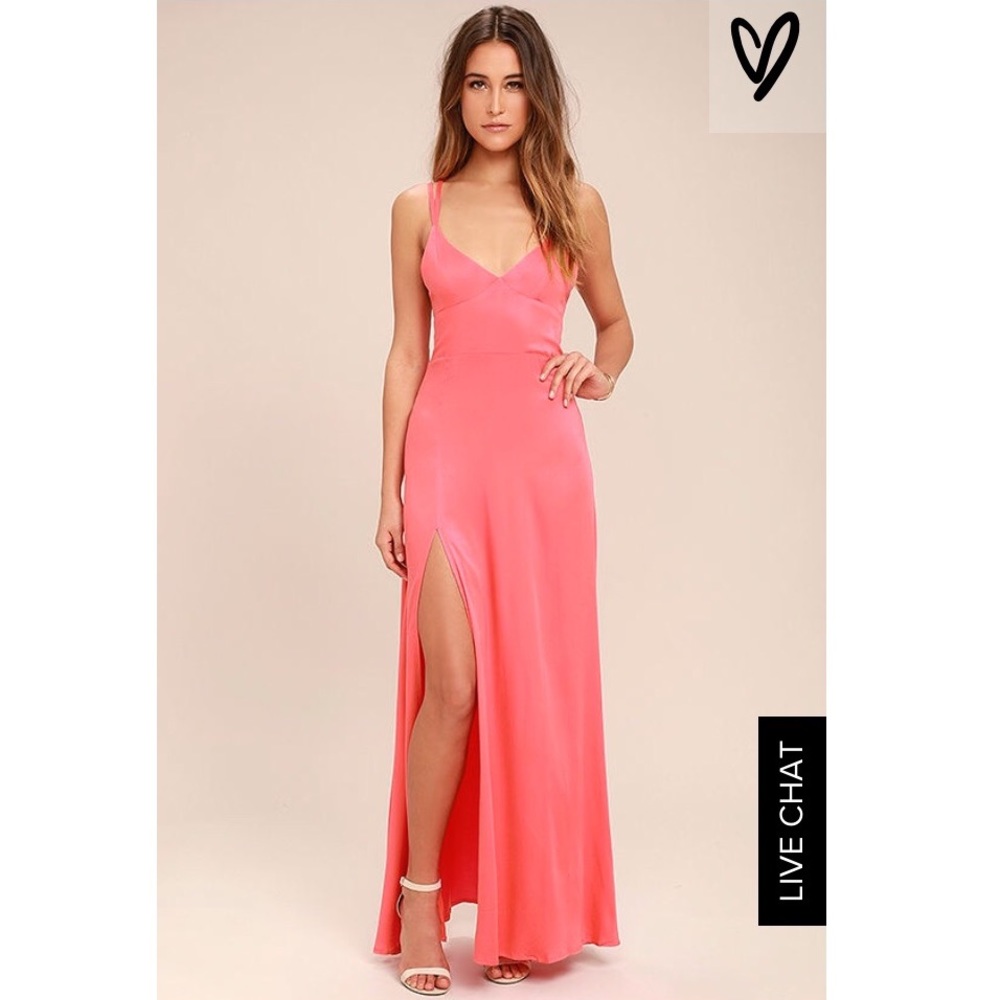 Brand new in bag Lulu's Coral Maxi Dress M
