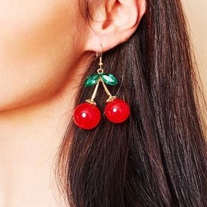 Dangling Cherry Earrings