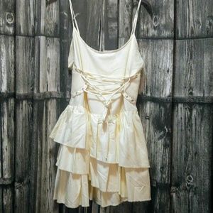 Heavy Red ivory ruffle corset dress