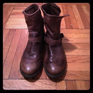 Tequila Distressed Leather Motorcycle Boot