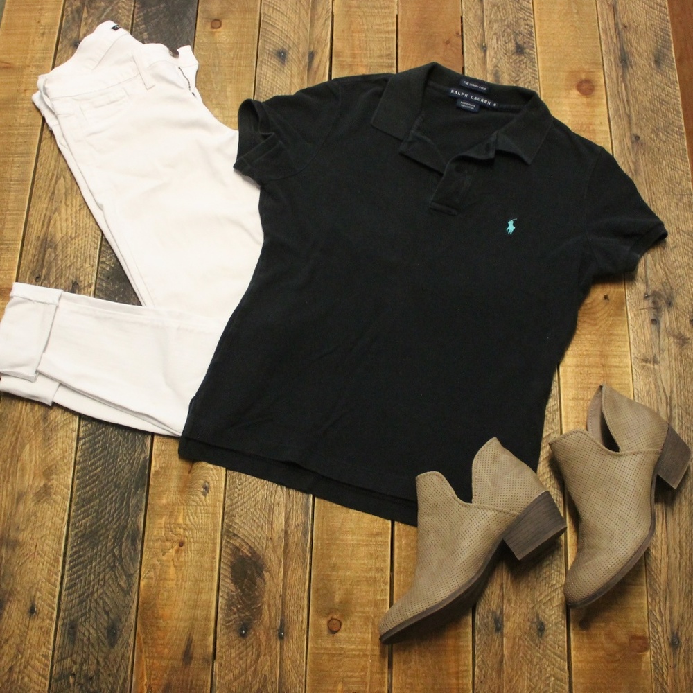 Ralph Lauren Slim Fit Polo Black size medium