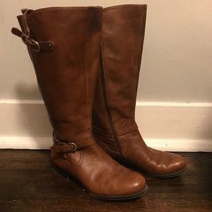 Naturalizer Brown Leather Wide Calf Boot