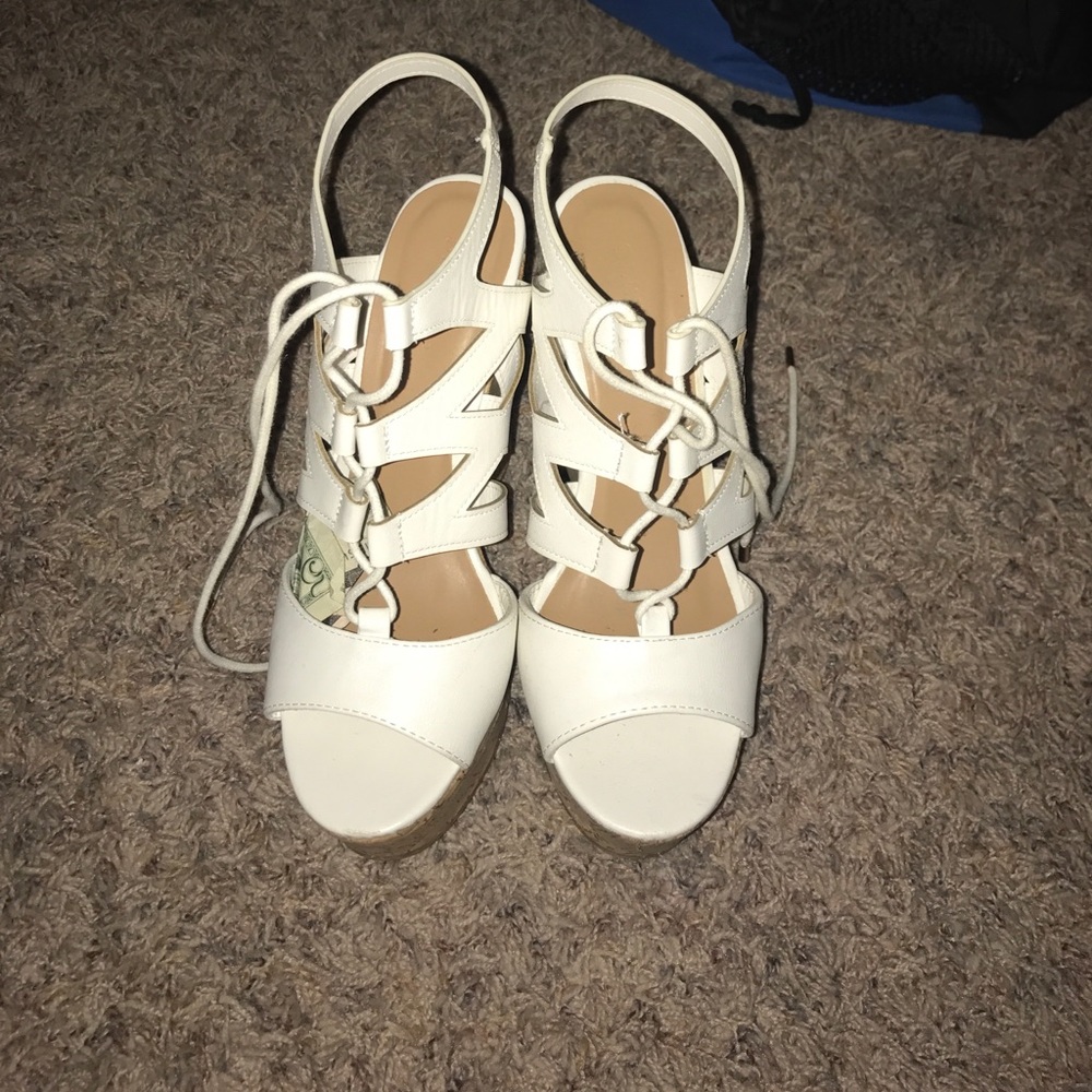 white wedges for sale!!