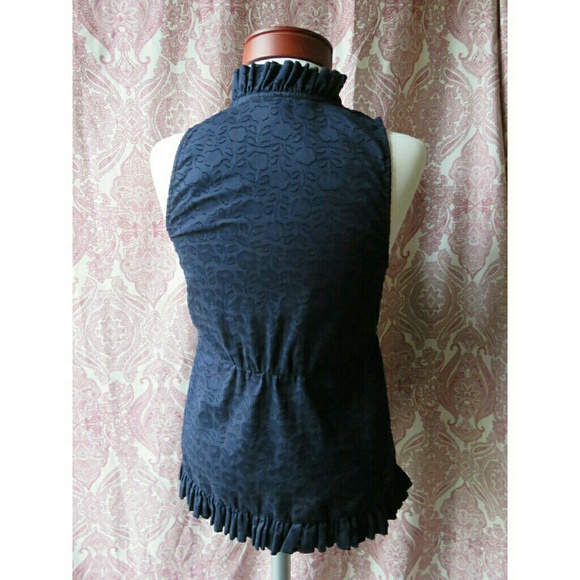 Marc by Marc Jacobs Navy Sleeveless Ruffle Top 6 - Picture 3 of 7