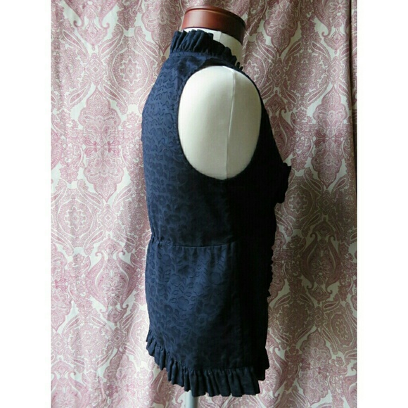 Marc by Marc Jacobs Navy Sleeveless Ruffle Top 6 - Picture 6 of 7