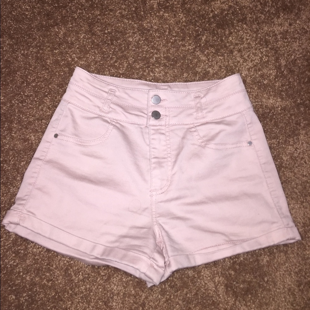 Baby pink high waisted shorts