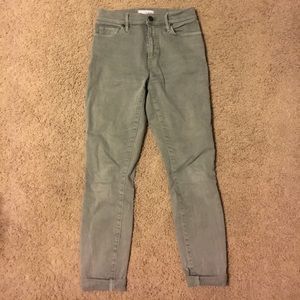 Green/Gray high rise skinny jeans LOFT