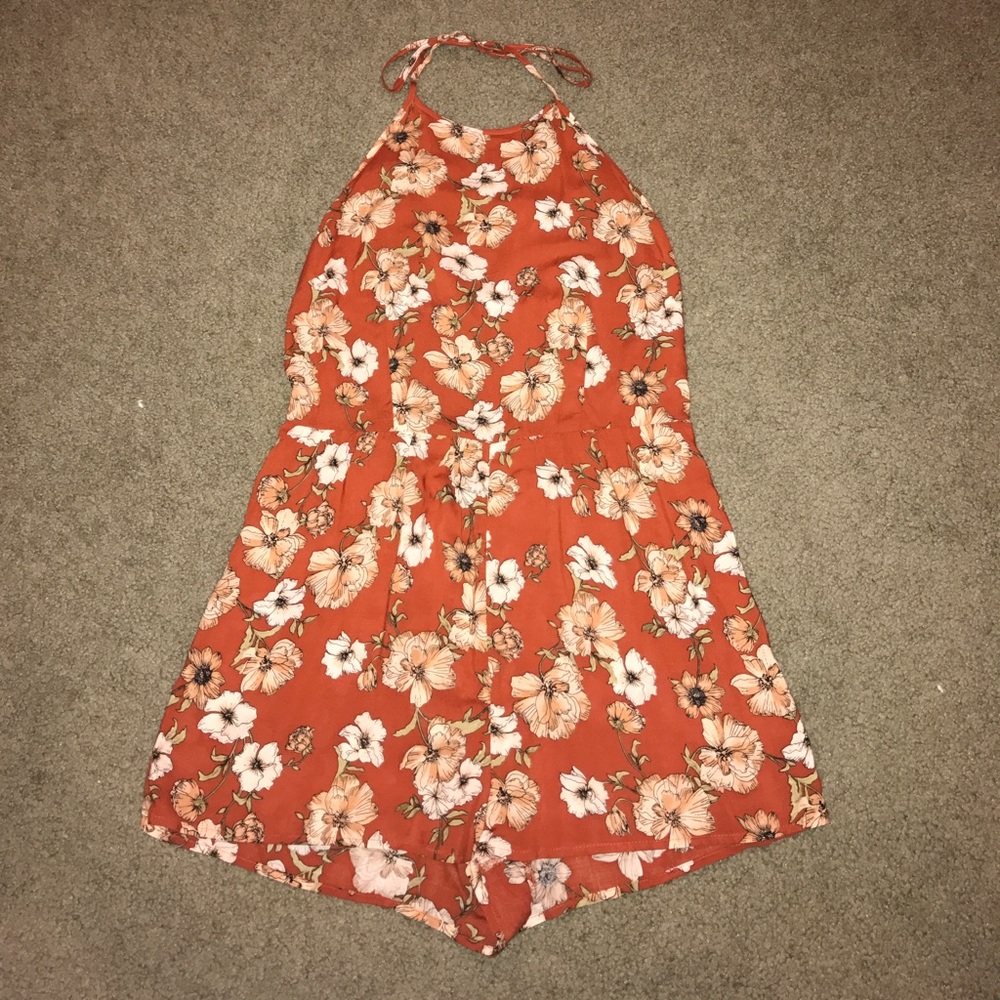 Forever 21 Halter Floral Romper