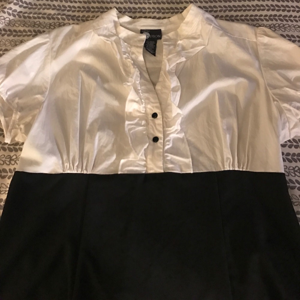 First Option Black and White Blouse