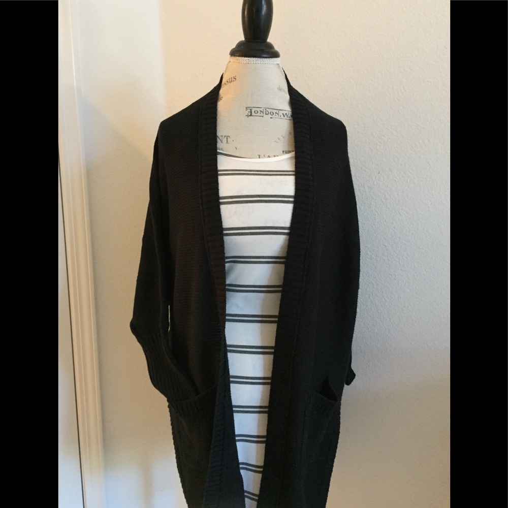 AE Black Cardigan Sweater w/Batwing sleeves