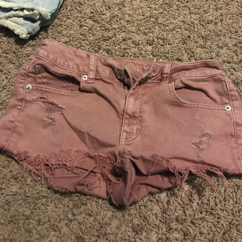 american eagle mauve pink shorts