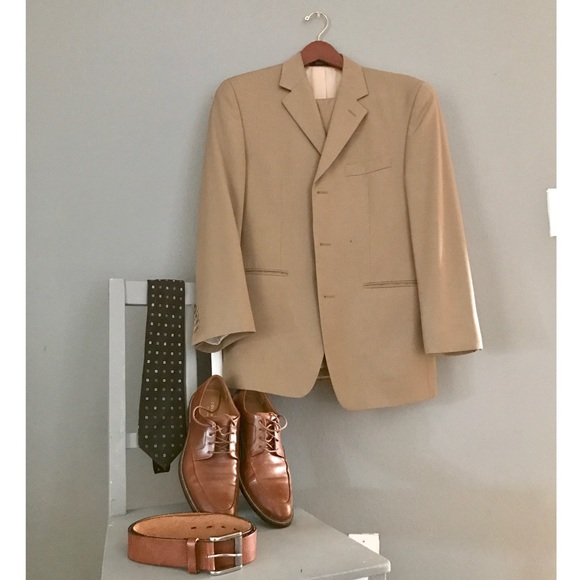 Calvin Klein Other - Mens Calvin Klein Woolmark Suit 38 S Khaki