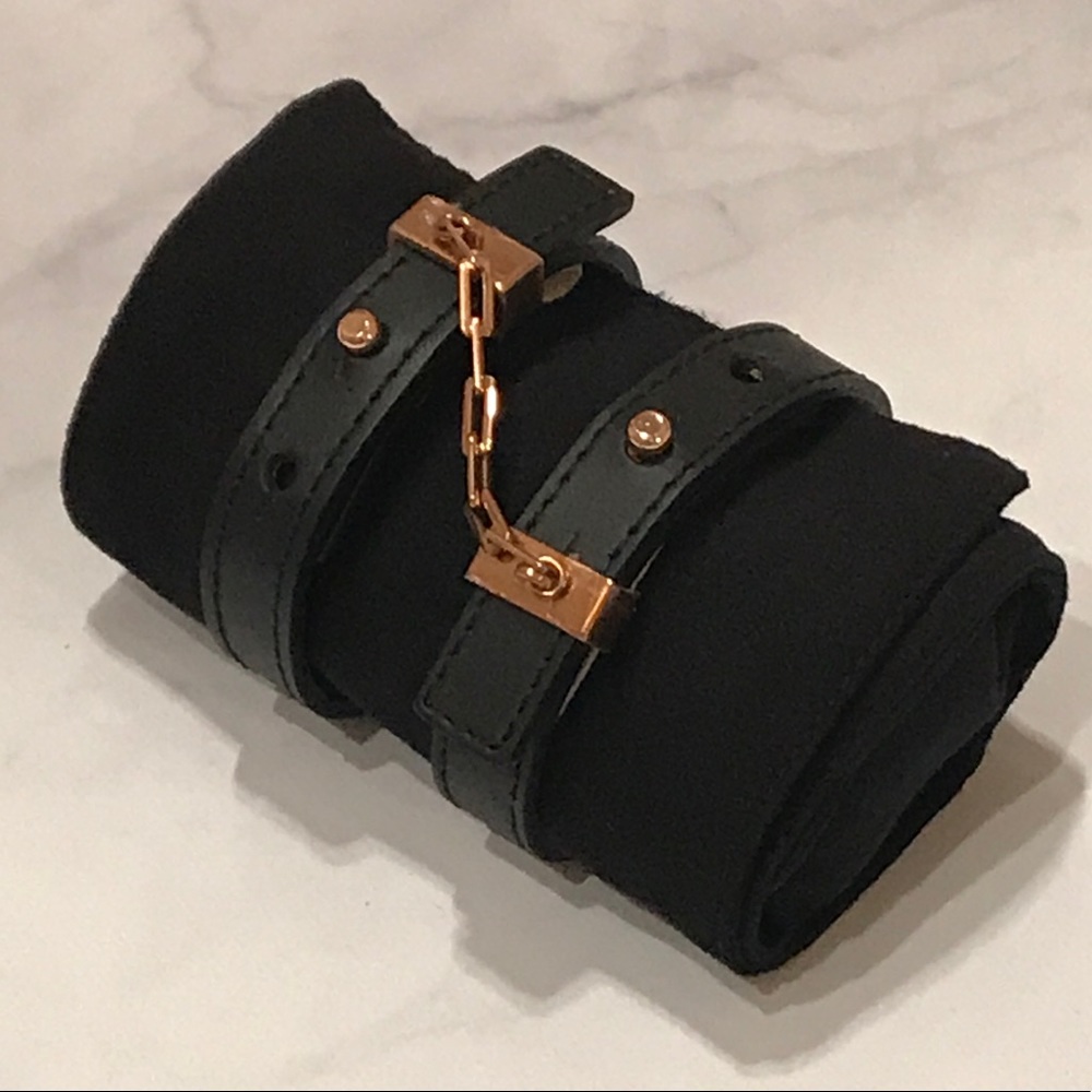 NWT Black Leather Cuff Bracelet