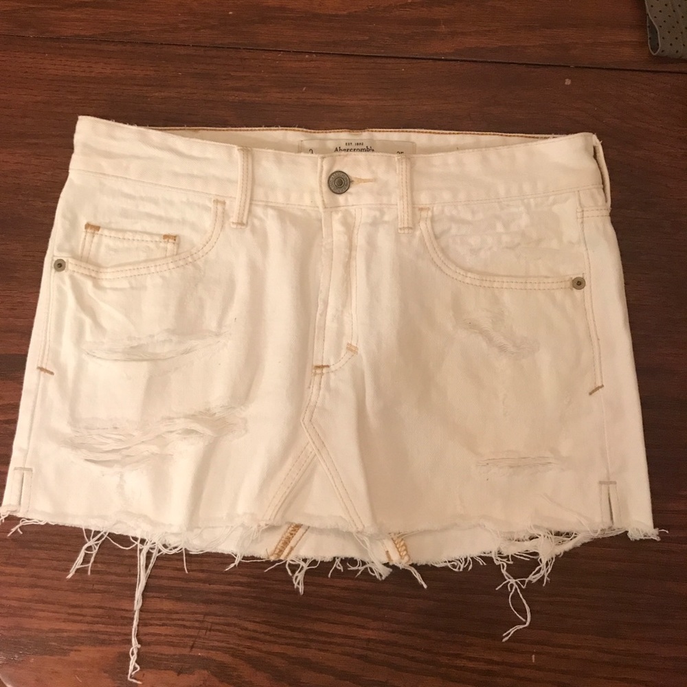 Abercrombie & Fitch White Denim Skirt