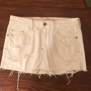 Abercrombie & Fitch White Denim Skirt