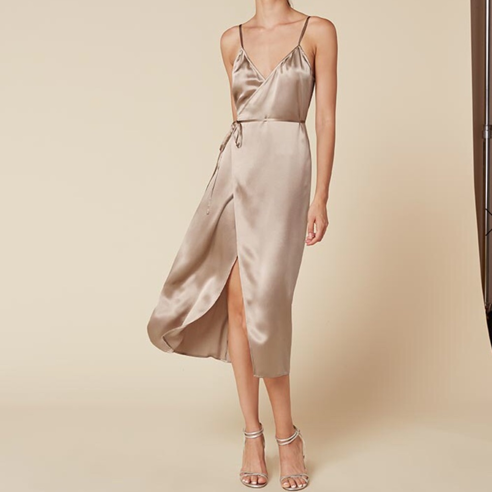 NWOT 100% silk wrap dress