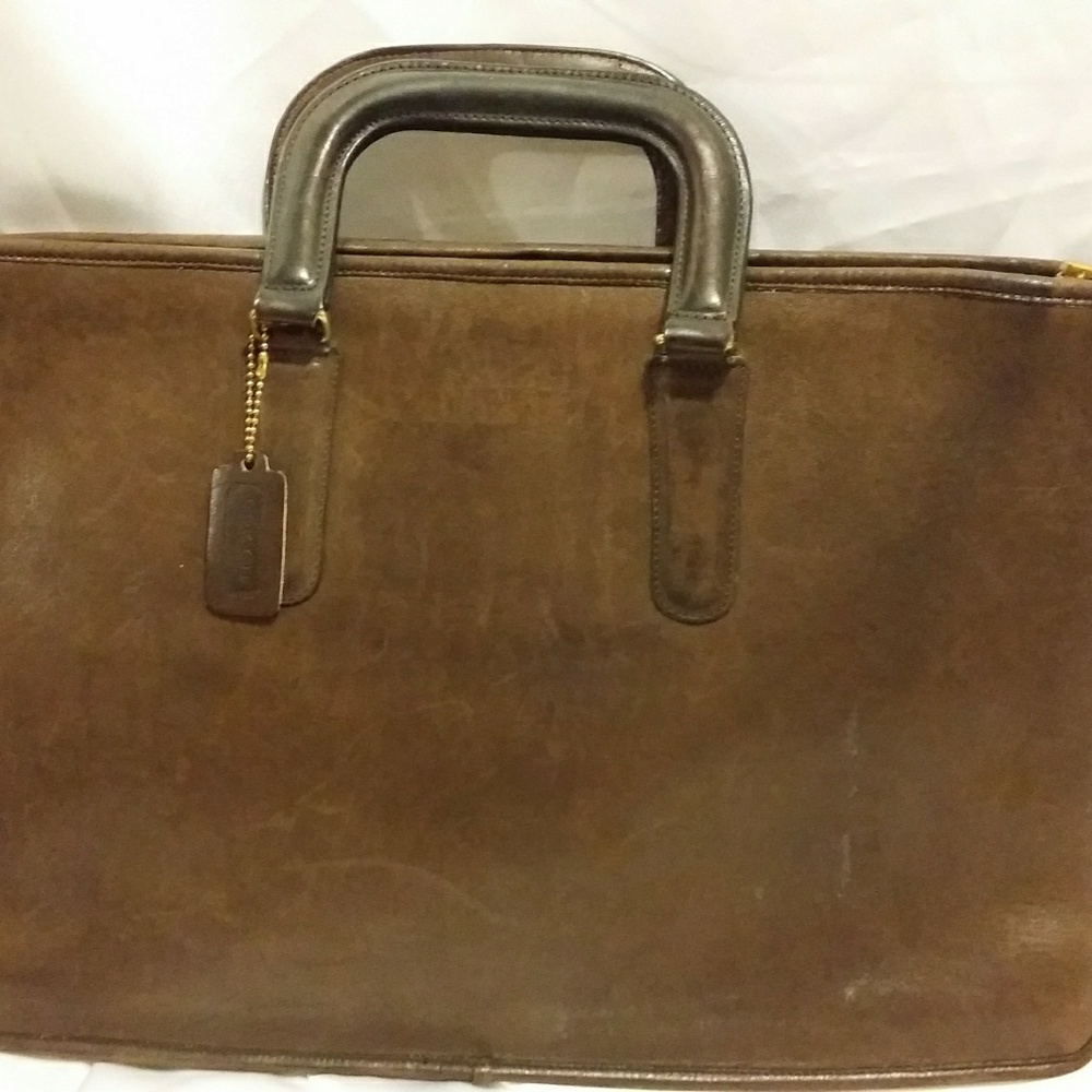 Vintage Coach Cocoa Leather Legal Portfolio Brief