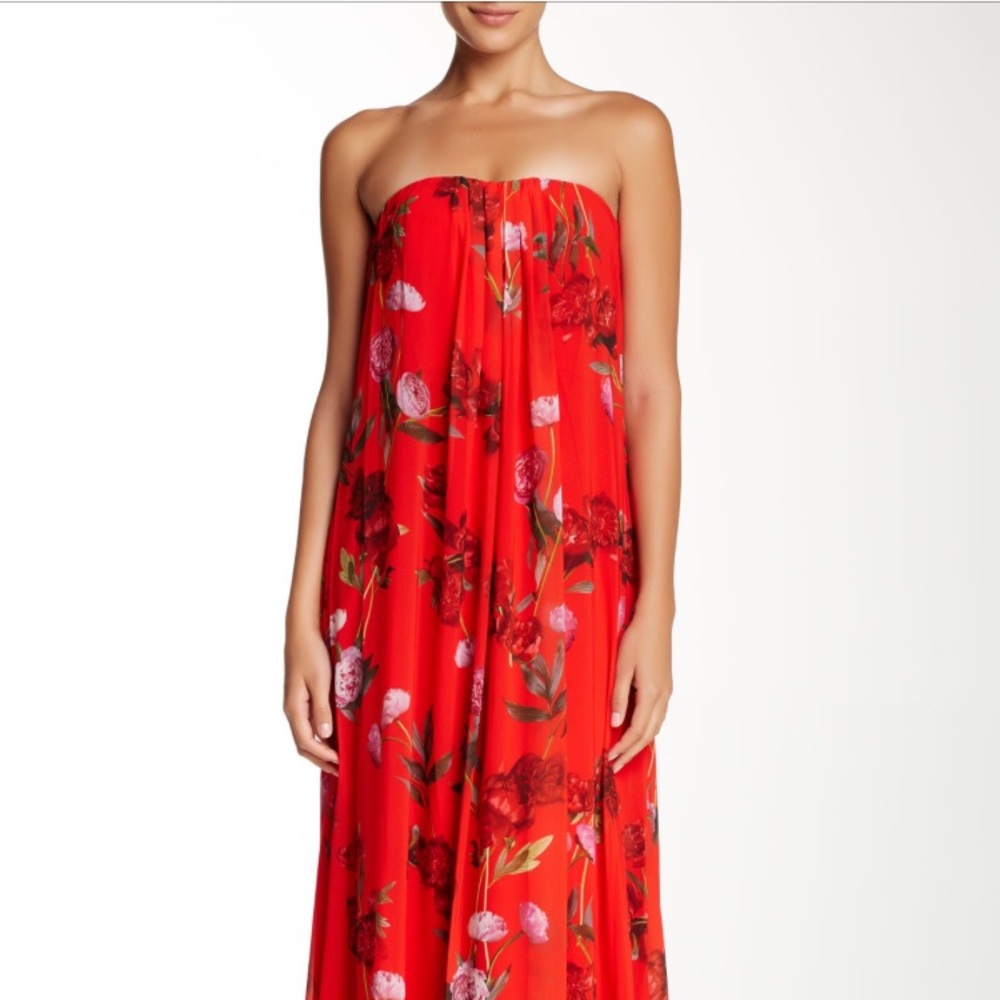 Erin Fetherson Daria Gown in Peony Red size 0 NWT