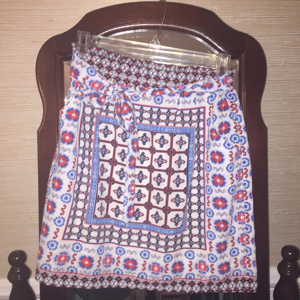 Patterned miniskirt tie front from Francesca's